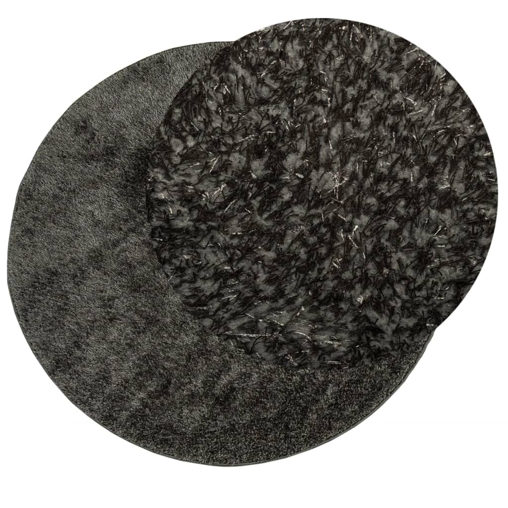 Vidaxl Teppich Istan All -Flor Glossy Ø 160 cm Anthrazit -Farbig