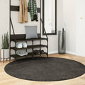 Vidaxl Teppich Istan All -Flor Glossy Ø 160 cm Anthrazit -Farbig
