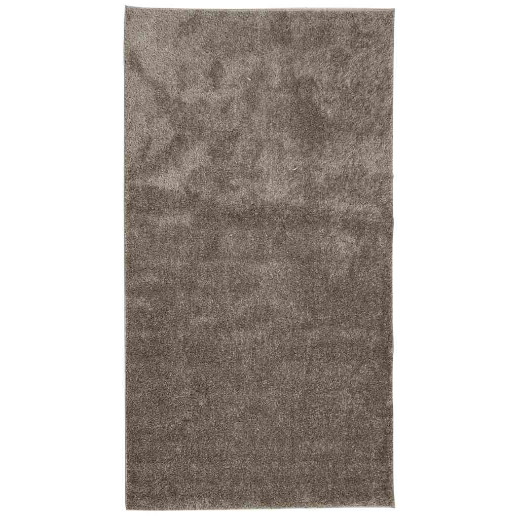 VidaXL Istan Hochflorteppich, glänzend, 80 x 150 cm, Grau