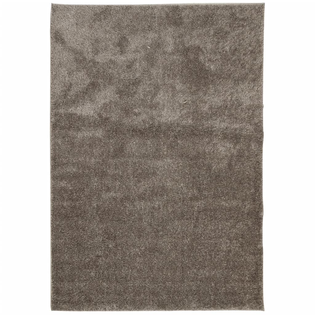 VidaXL Istan Hochflorteppich, glänzend, 120 x 170 cm, Grau