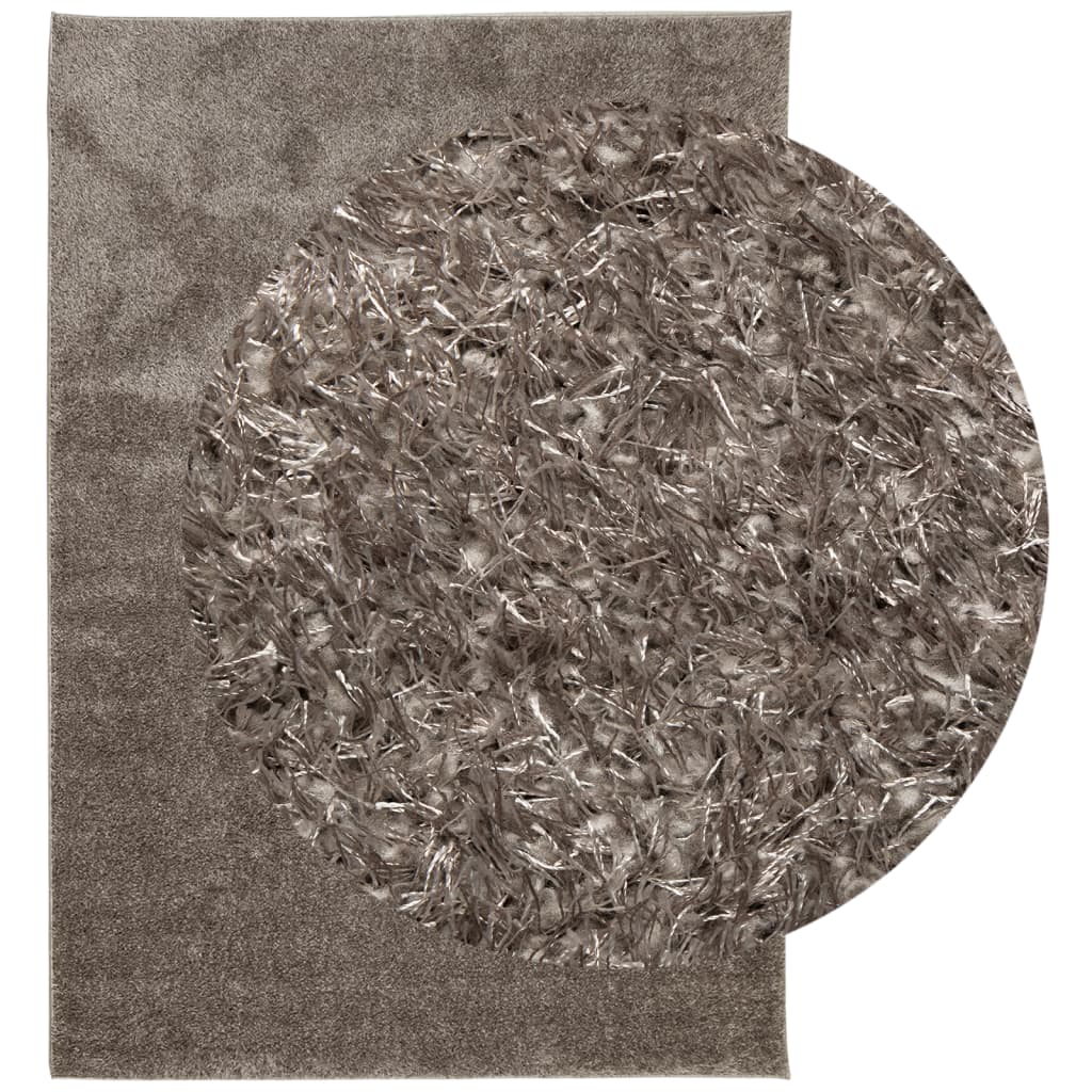 VidaXL Istan Hochflorteppich, glänzend, 120 x 170 cm, Grau