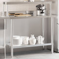 Vidaxl keukenwerktafel met bovenschap 110x55x120 cm roestvrij staal