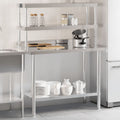 Vidaxl keukenwerktafel met bovenschap 110x55x150 cm roestvrij staal