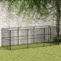 Vidaxl hondenkennel 8 panelen gepoedercoat staal zwart