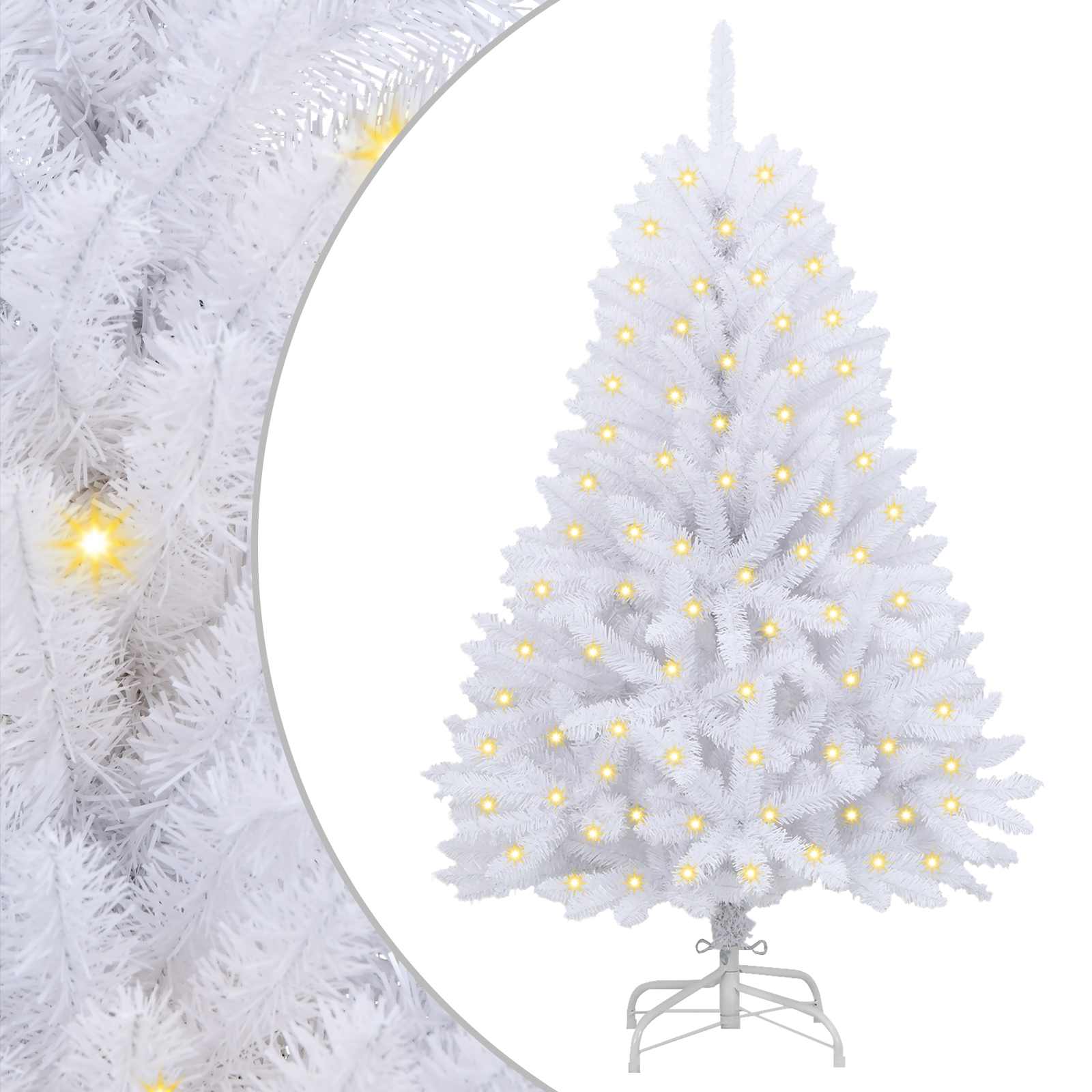 Vidaxl kunstkerstboom met 150 led wit 120 cm pvc en metaal