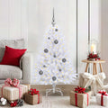 Vidaxl kunstkerstboom 120 cm pvc en staal wit