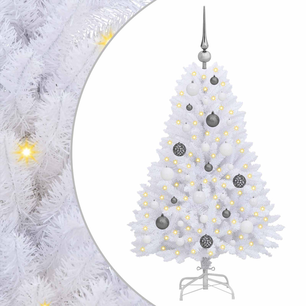 Vidaxl kunstkerstboom 120 cm pvc en staal wit