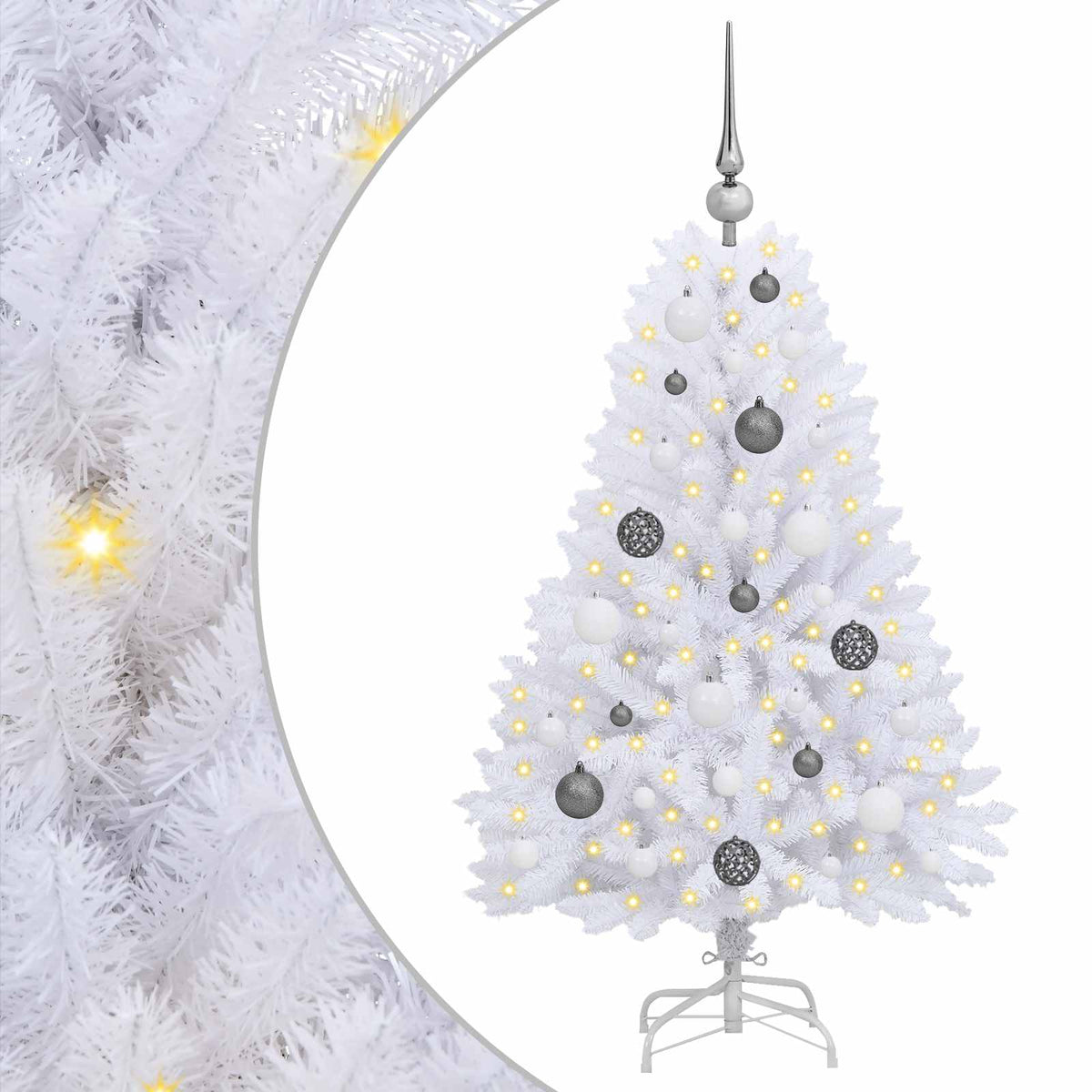 Vidaxl kunstkerstboom 120 cm pvc en staal wit