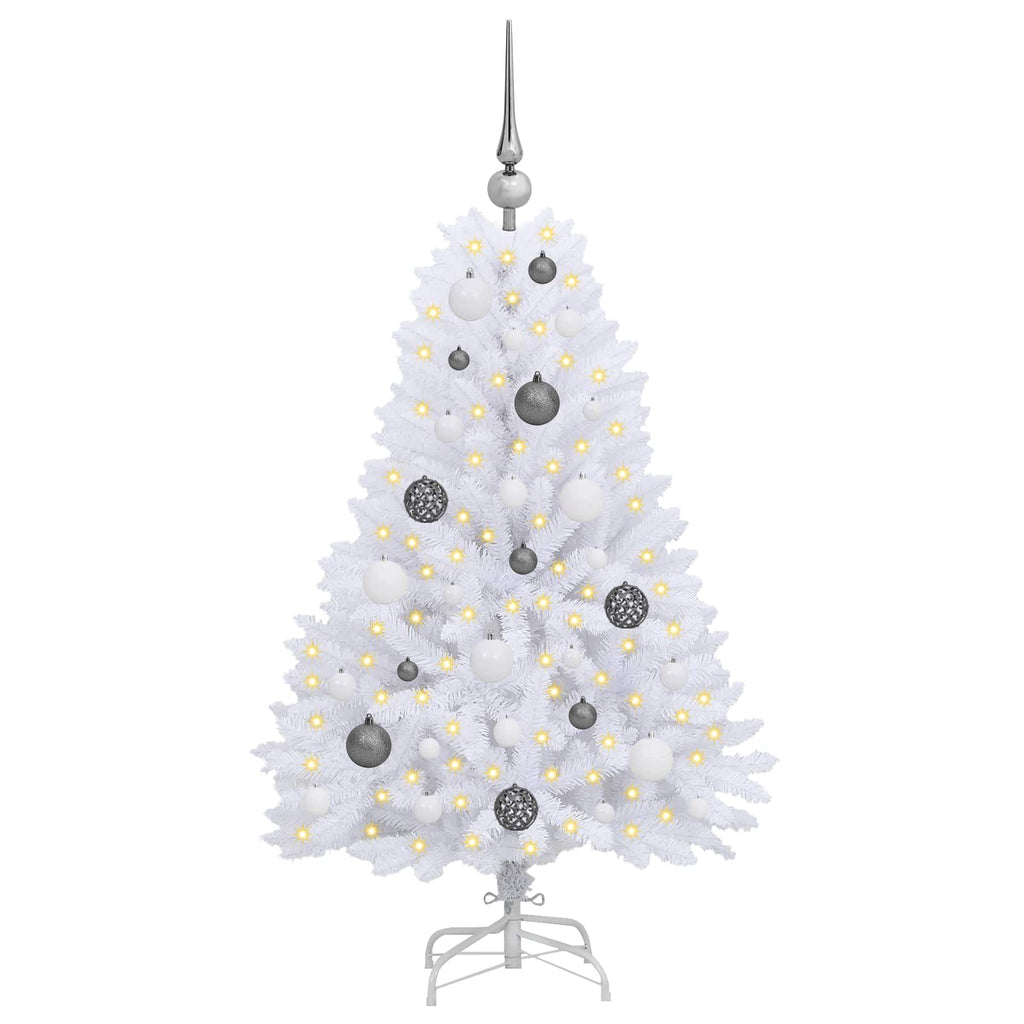 Vidaxl kunstkerstboom 120 cm pvc en staal wit