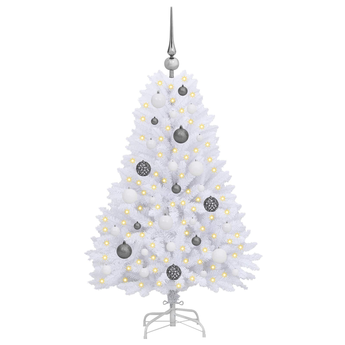 Vidaxl kunstkerstboom 120 cm pvc en staal wit