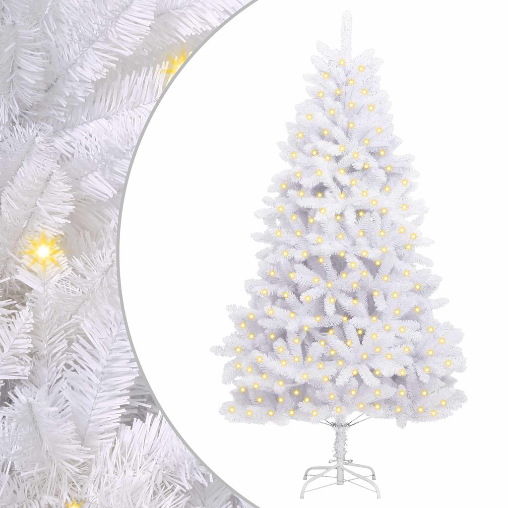 Vidaxl kunstkerstboom met 300 led wit 240 cm pvc en metaal