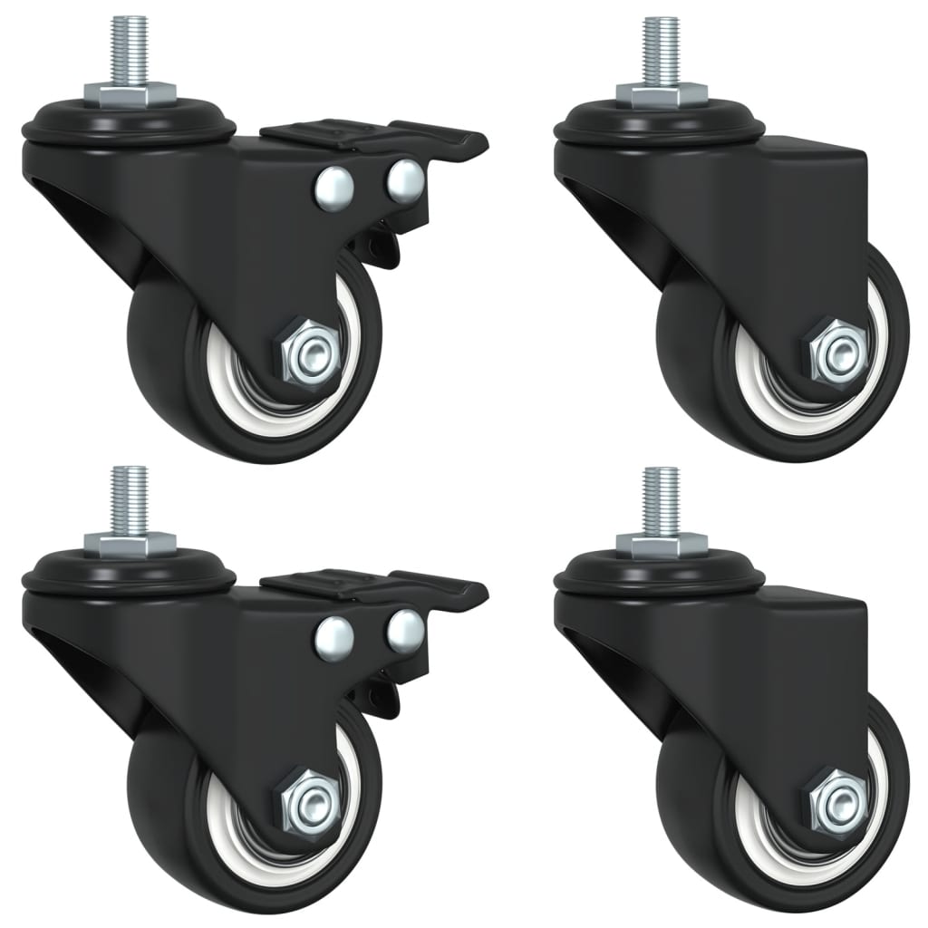 VidaXL Rollen, 4 Stück, 35 mm, Eisen, schwarz