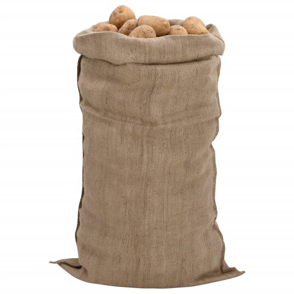 VidaXL Jute-Taschen, 10 Stück, 340 g/m², 65 x 135 cm, 100 % Jute