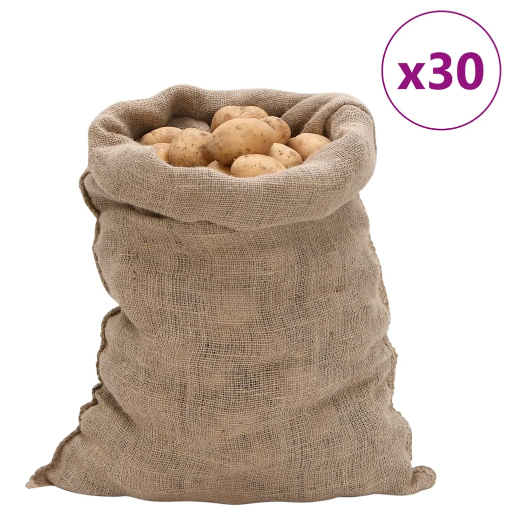 Vidaxl Jute-Taschen, 30 Stück, 220 g/m², 60 x 105 cm, 100 % Jute