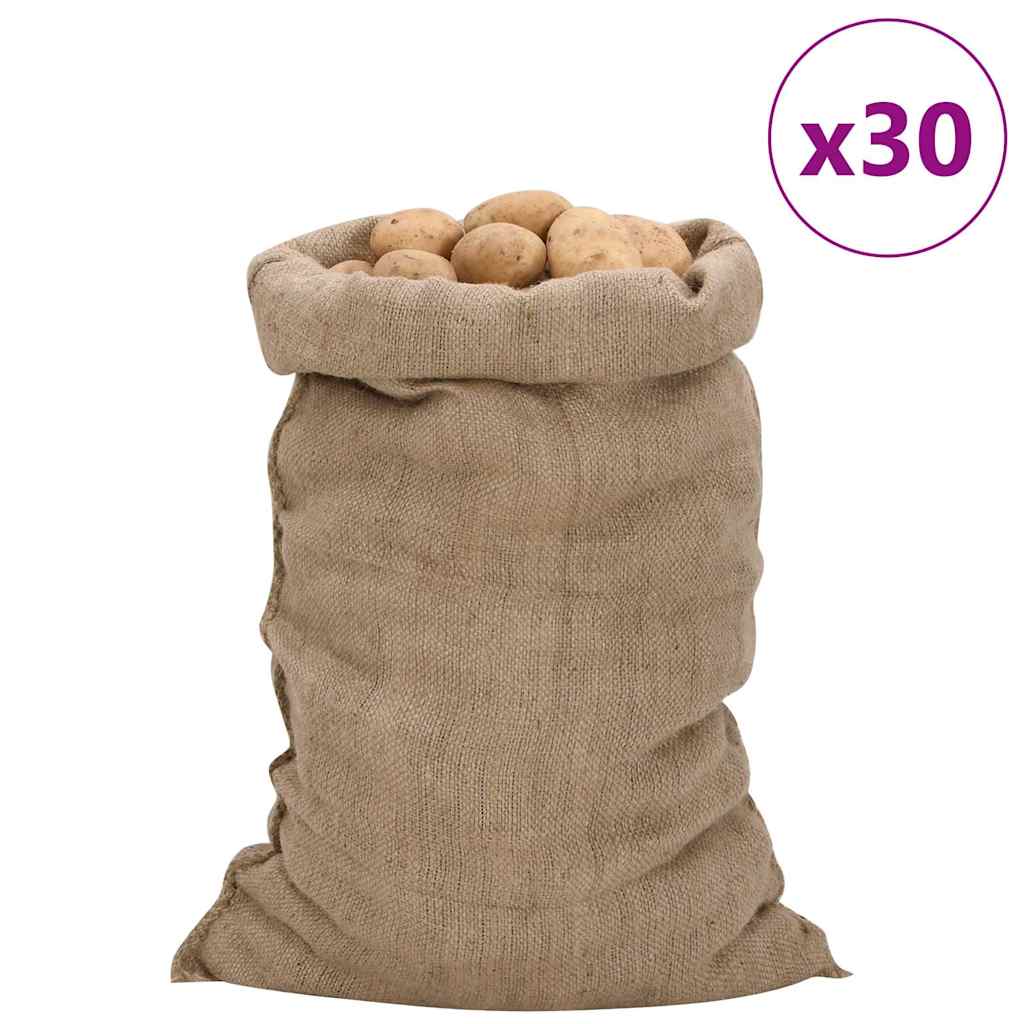 Vidaxl Jute-Taschen, 30 Stück, 340 g/m², 60 x 105 cm, 100 % Jute