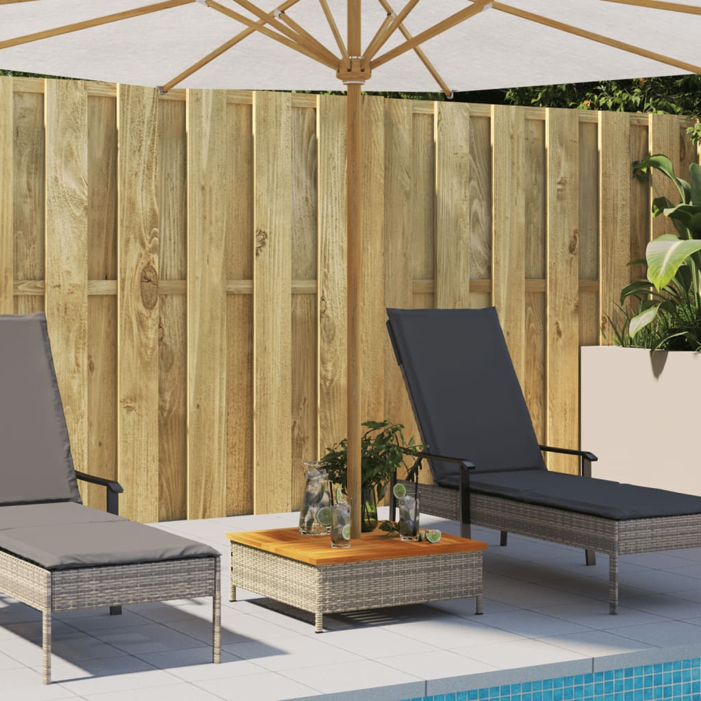 VidaXL Sonnenschirm – Gestell 70 x 70 x 25 cm, Polyrattan, Akazie, Holzgrau