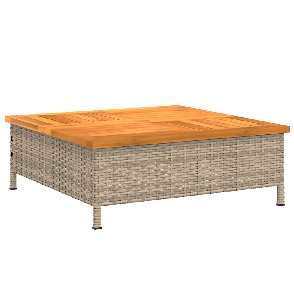 VIDAXL Sonnenschirm – Gestell 70 x 70 x 25 cm, Polyrattan, Akazienholz, Beige