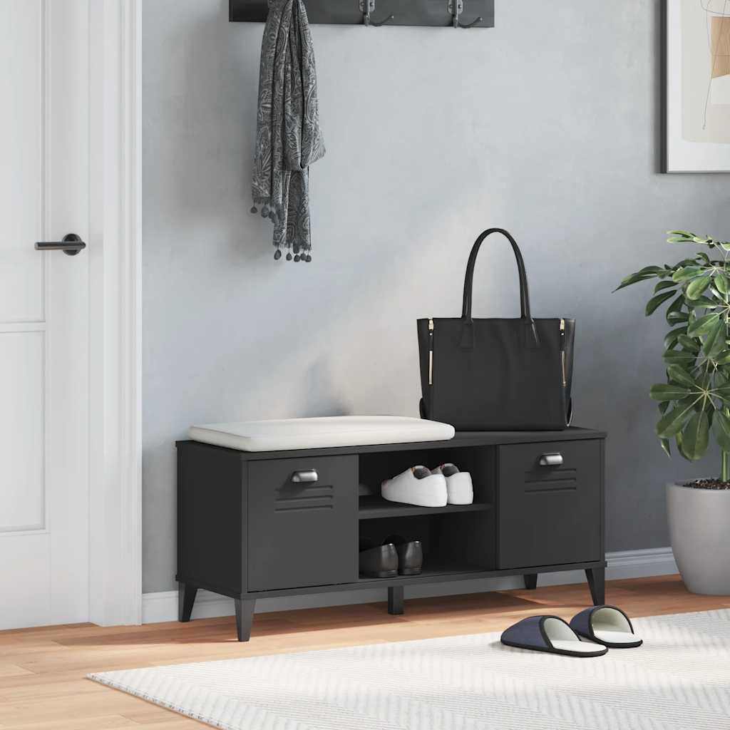 Vidaxx Schuhbank Viken 106x35x45 cm, schwarz-weiß