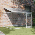 Vidaxl-Hundedach mit Dach und Tür 2x2x2 m verzinkter Stahl grau