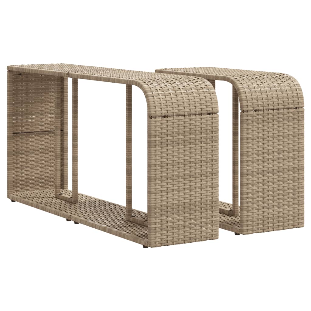 VIDAXL Aufbewahrungsboxen, 2-teilig, Polyrattan, Beige