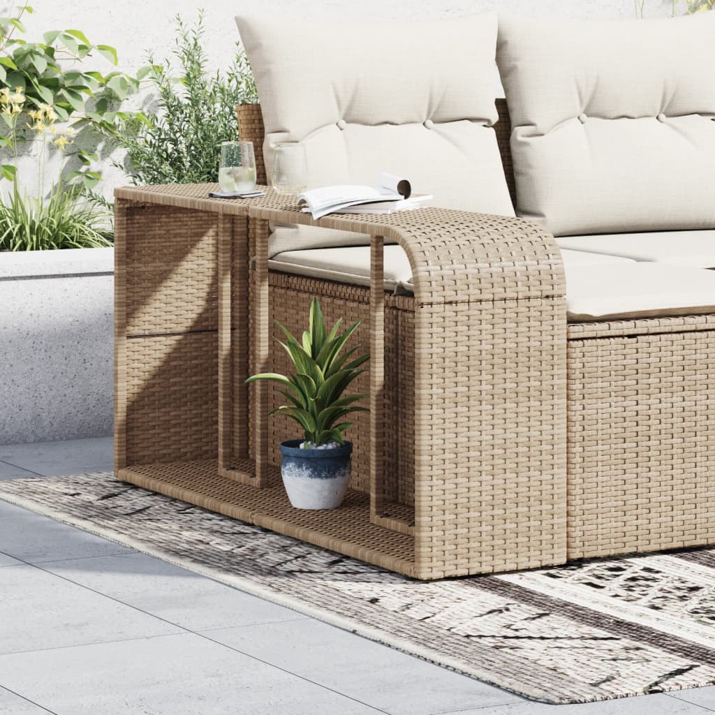 VIDAXL Aufbewahrungsboxen, 2-teilig, Polyrattan, Beige