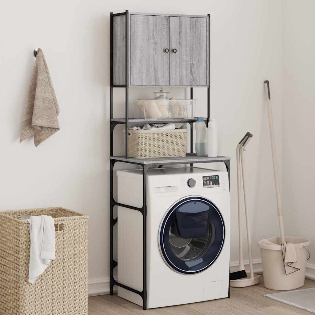 Vidaxl wasmachinekast 68x48,5x194 cm grijs sonoma eikenkleurig
