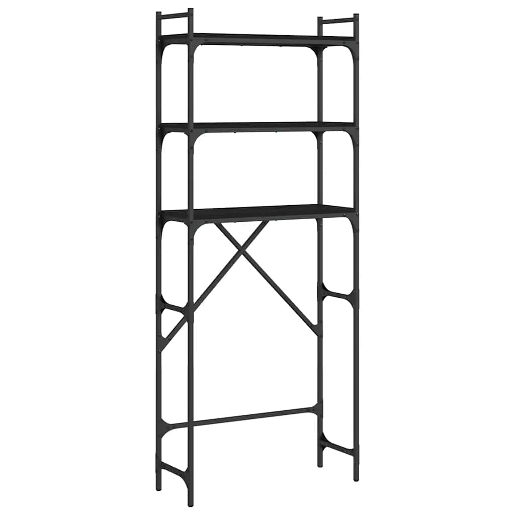 VIDAXL WASCHMASCHINERK 67x25x163 cm verarbeitetes Holz schwarz