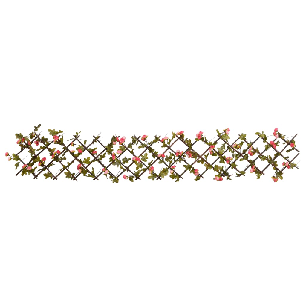 VidaXL Künstliche Efeupflanze am Rankgitter, ausziehbar, 180 x 20 cm, Dunkelrosa