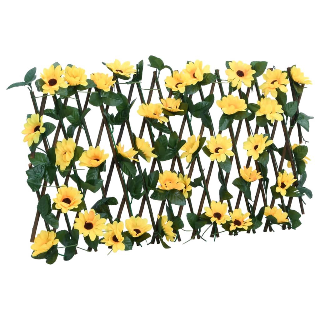 VidaXL Künstliche Efeupflanze am Rankgitter, 5-teilig, ausziehbar, 180 x 20 cm, Gelb