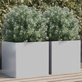 Vidaxx Pflanzer 2 ST 42x40x39 cm verzinkt Stahl Silberfarbe