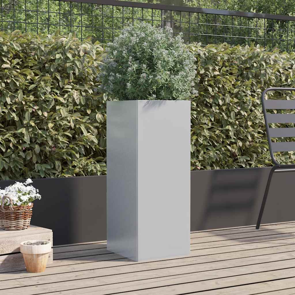 VIDAXL -Pflanzer 32x29x75 cm verzinkter Stahl silberplattiert