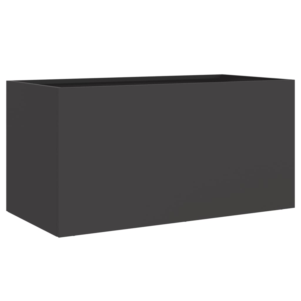 VidaXL Pflanzkübel 62x30x29 cm Stahl Schwarz