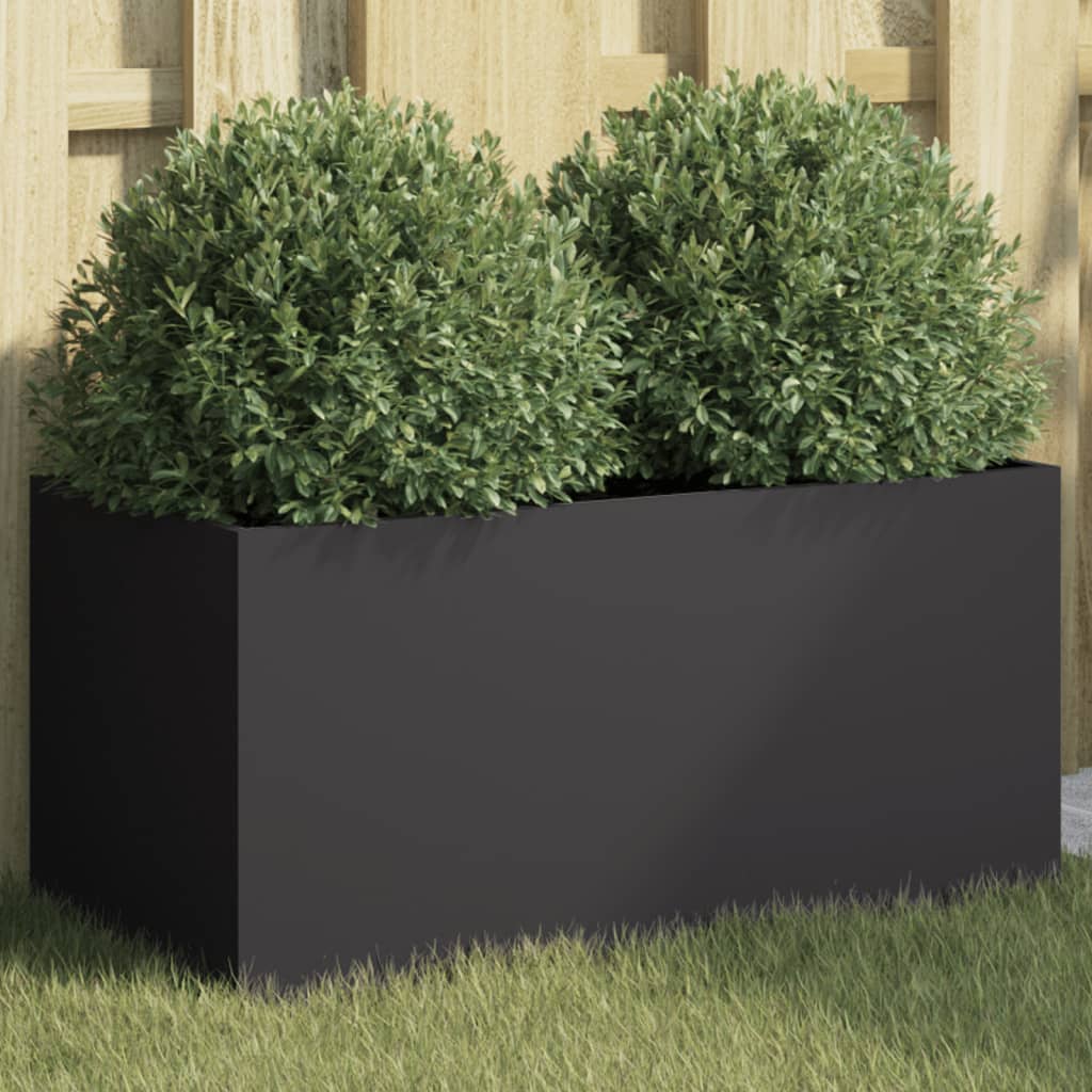 VidaXL Pflanzkübel 62x30x29 cm Stahl Schwarz