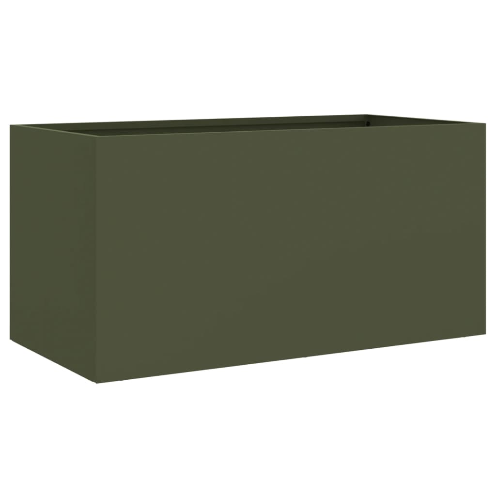 VidaXL Pflanzkübel 62x30x29 cm Stahl olivgrün