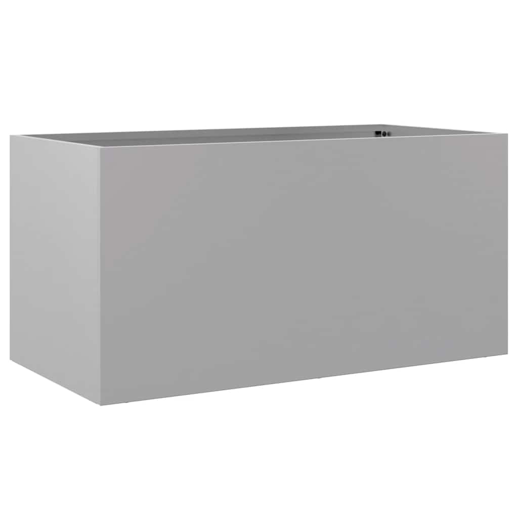 VidaXL Pflanzkübel 62x30x29 cm, verzinkter Stahl, silberfarben