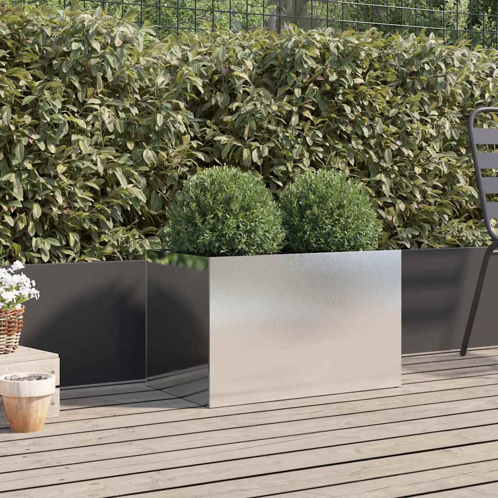 Vidaxl plantenbak 62x40x39 cm roestvrij staal zilverkleurig