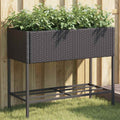 Vidaxl plantenbakken met schap 2 st 90x40x75 poly rattan zwart
