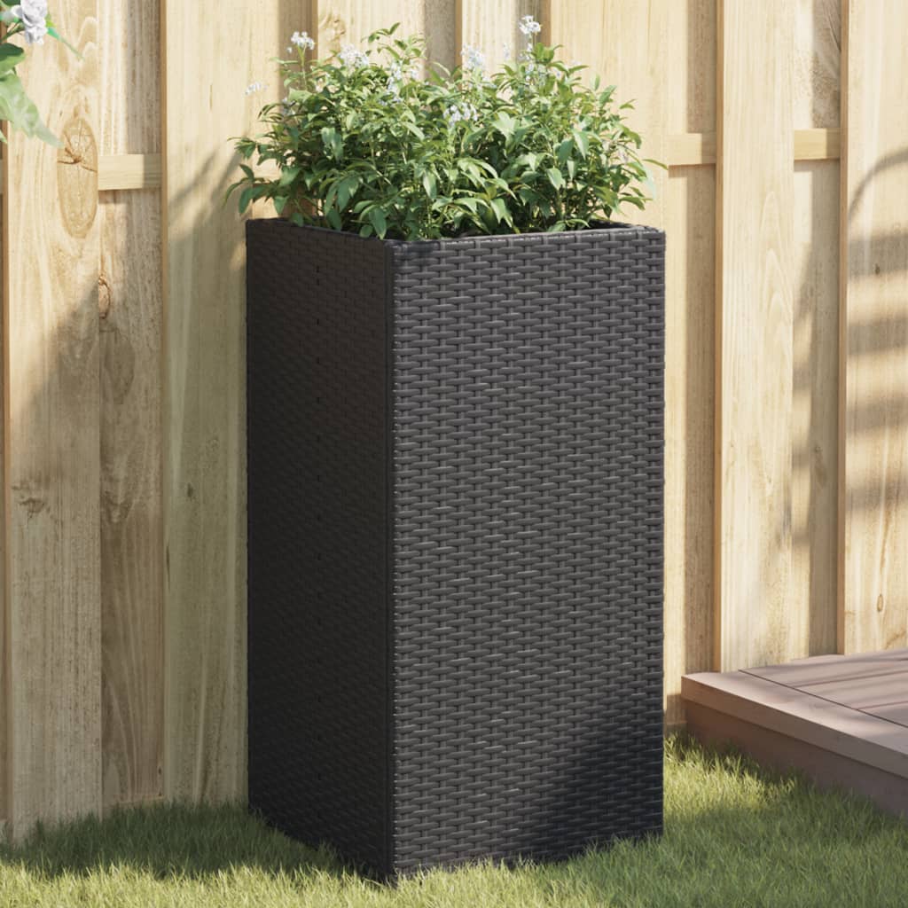 Vidaxl plantenbakken 2 st 40x40x80 cm poly rattan zwart