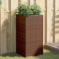 Vidaxl plantenbakken 2 st 40x40x80 cm poly rattan bruin