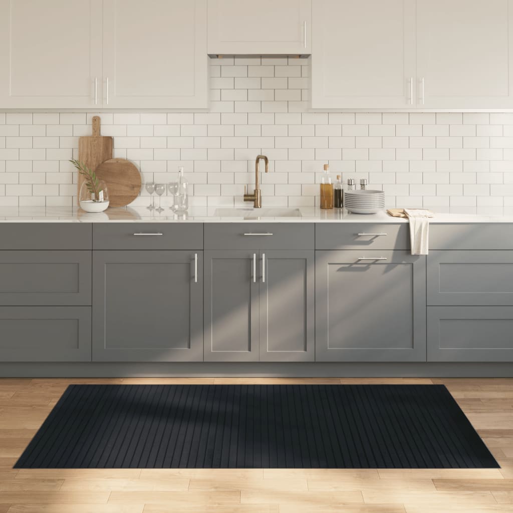 VidaXL Bodenteppich, rechteckig, 100 x 200 cm, Bambusgrau