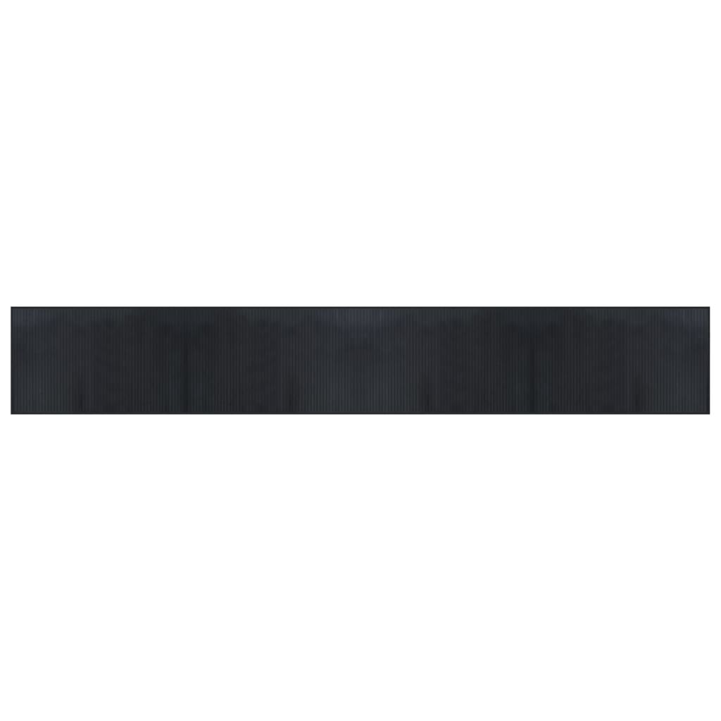 VidaXL Bodenteppich, rechteckig, 60 x 400 cm, Bambus, Schwarz