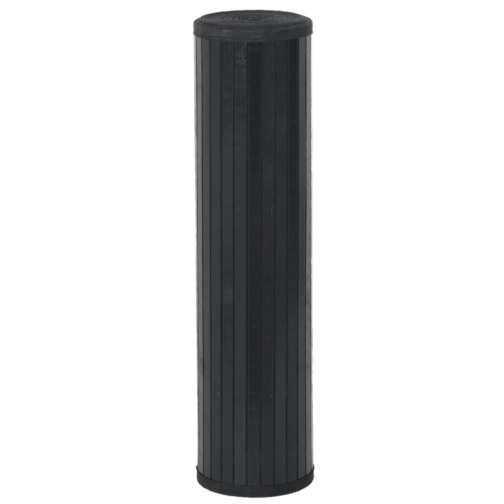 VidaXL Bodenteppich, rechteckig, 60 x 400 cm, Bambus, Schwarz