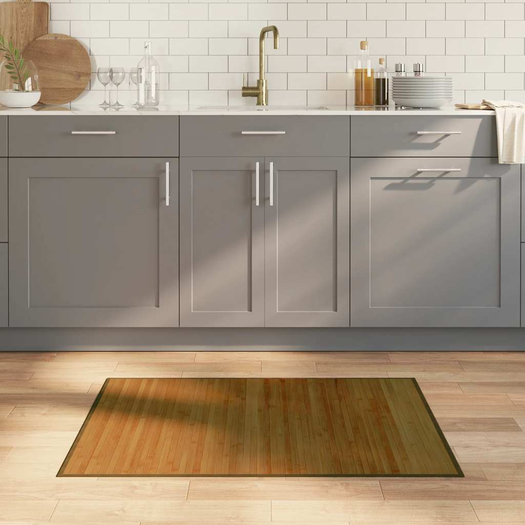 Vidaxl vloerkleed rechthoekig 70x100 cm bamboe bruin