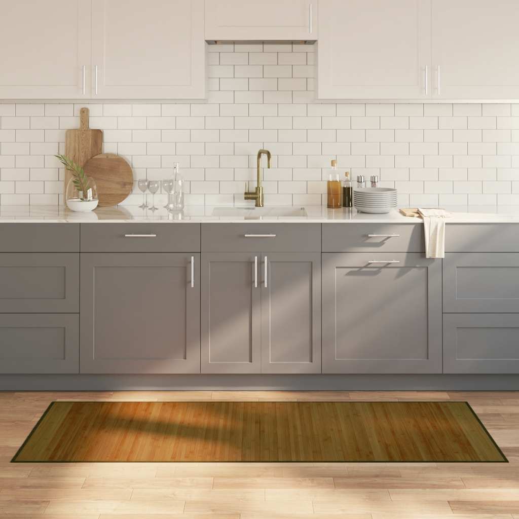 VidaXL Bodenteppich, rechteckig, 70 x 200 cm, Bambusbraun