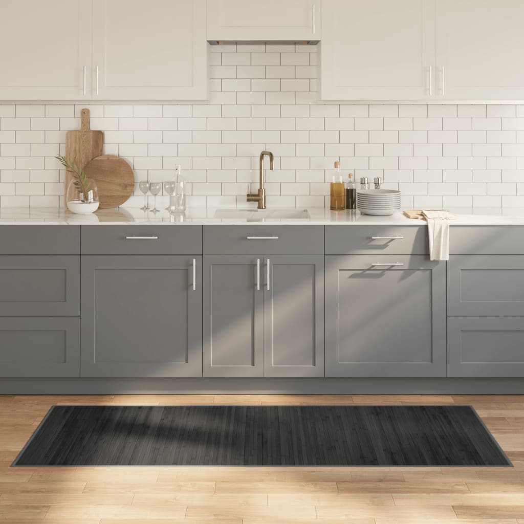 Vidaxl vloerkleed rechthoekig 70x200 cm bamboe grijs