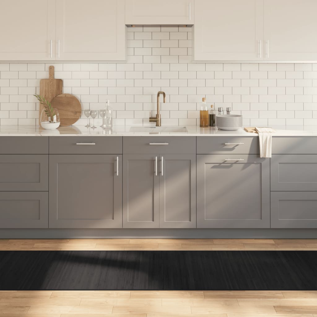 VIDAXL Gerade 70 x 500 cm Bambus schwarz