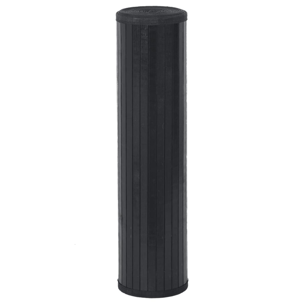VidaXL Bodenteppich, rechteckig, 80 x 400 cm, Bambus, Schwarz
