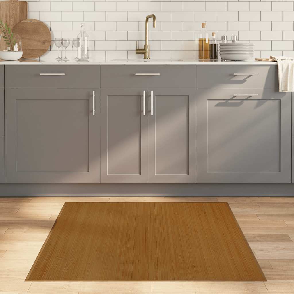 VidaXL Quadratischer Teppich 100x100 cm Bambusbraun