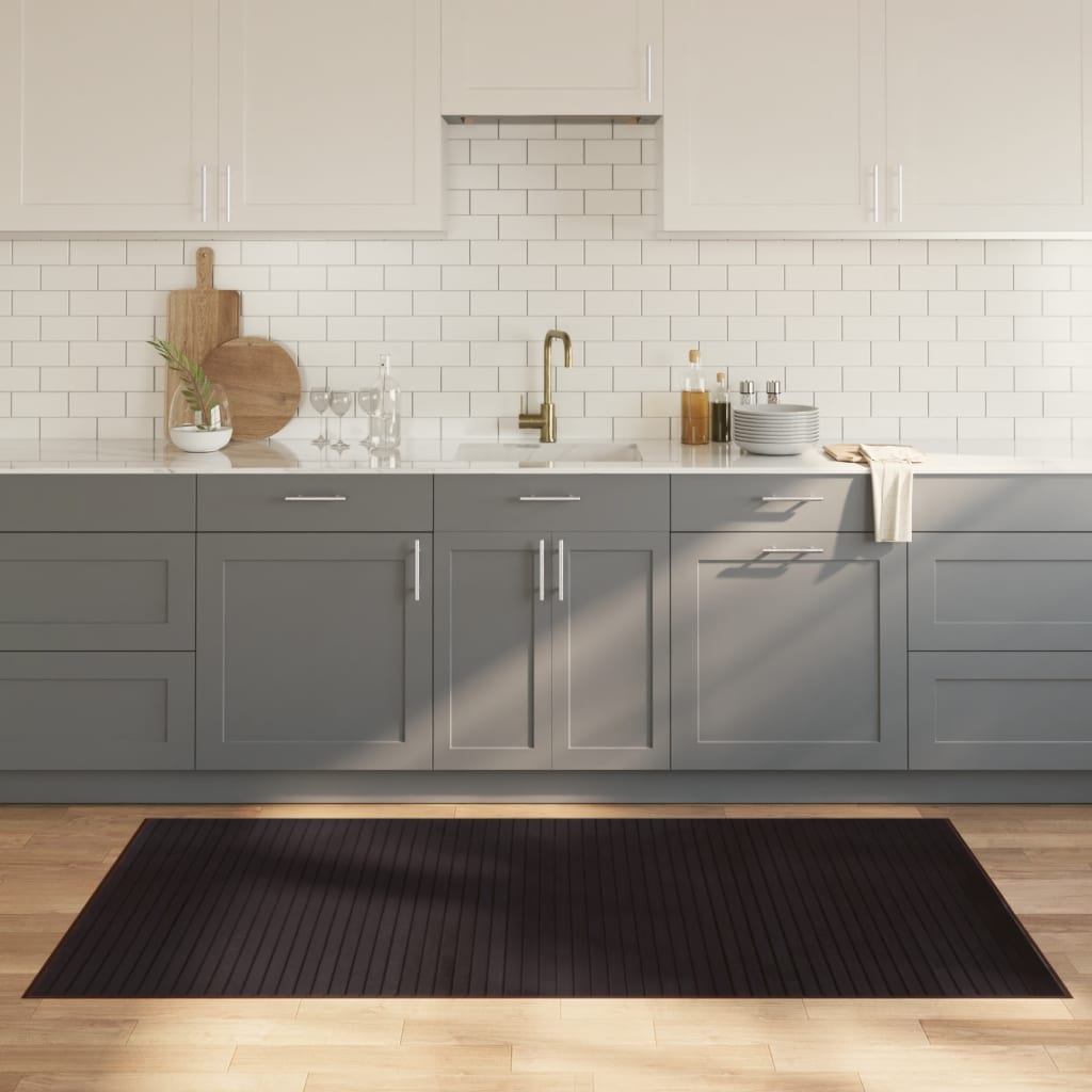 VidaXL Rechteckiger Teppich 100x200 cm Bambus Dunkelbraun