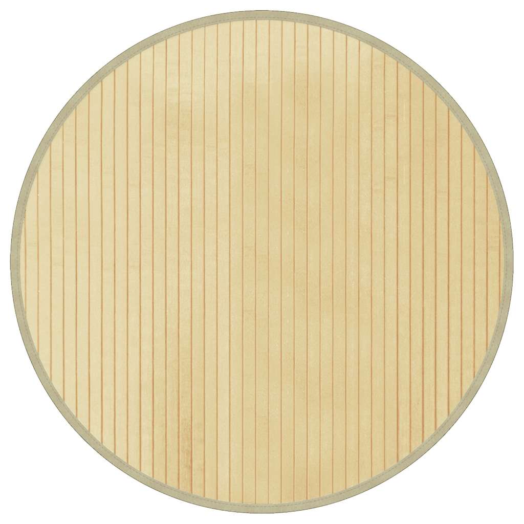 VidaXL Runder Teppich, 60 cm, Bambus, Hell-Natur